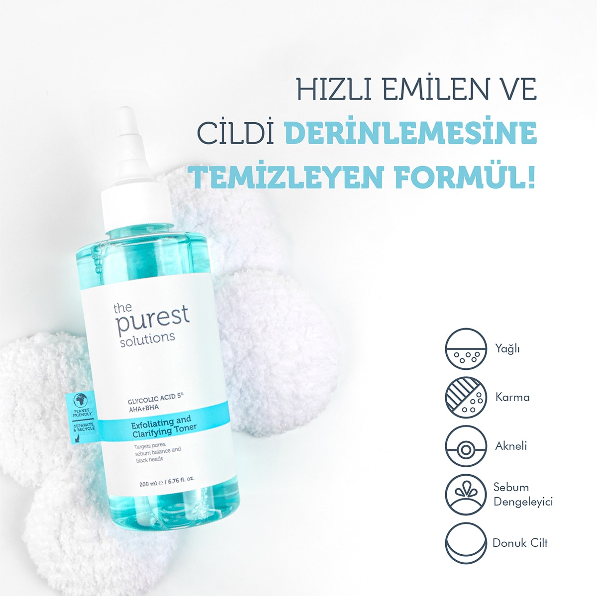  THE PUREST SOLUTIONS THE PUREST SOLUTIONS The Purest Solutions Gözenek Sıkılaştırıcı Tonik 200 ml  1 of 6 