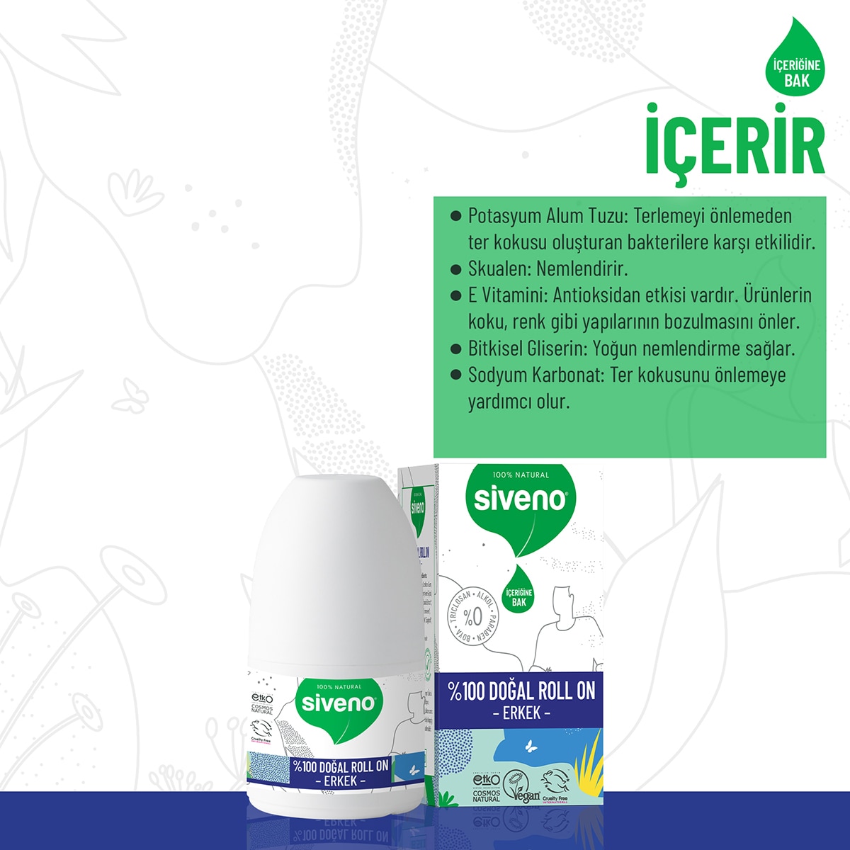 SIVENO SIVENO Siveno Doğal Roll On Erkek 50 ml 1 of 7