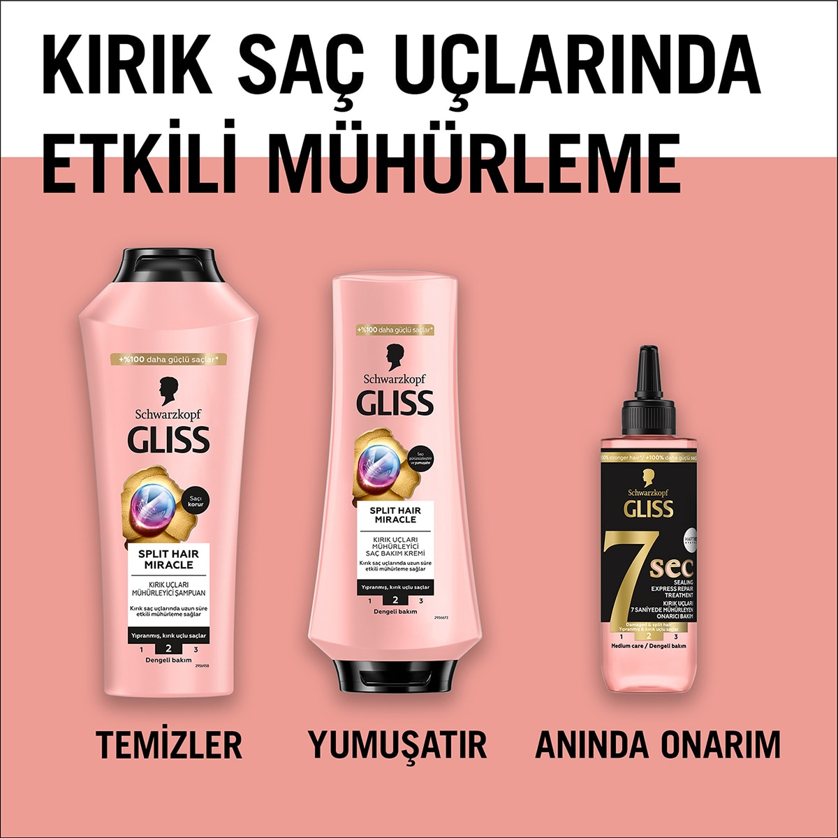  GLISS GLISS Gliss Split Hair Miracle Kırık Uçları Mühürleyen Saç Bakım Kremi İyonik Kompleks ve Üzüm Çekirdeği Yağı ile 360 ml  1 of 7 