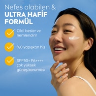 NIVEA SUN NIVEA SUN Nivea Sun SPF50+ Hafif Dokulu Yüksek Güneş Koruyucu Yüz ve Vücut Serumu 90 ml 1 of 9