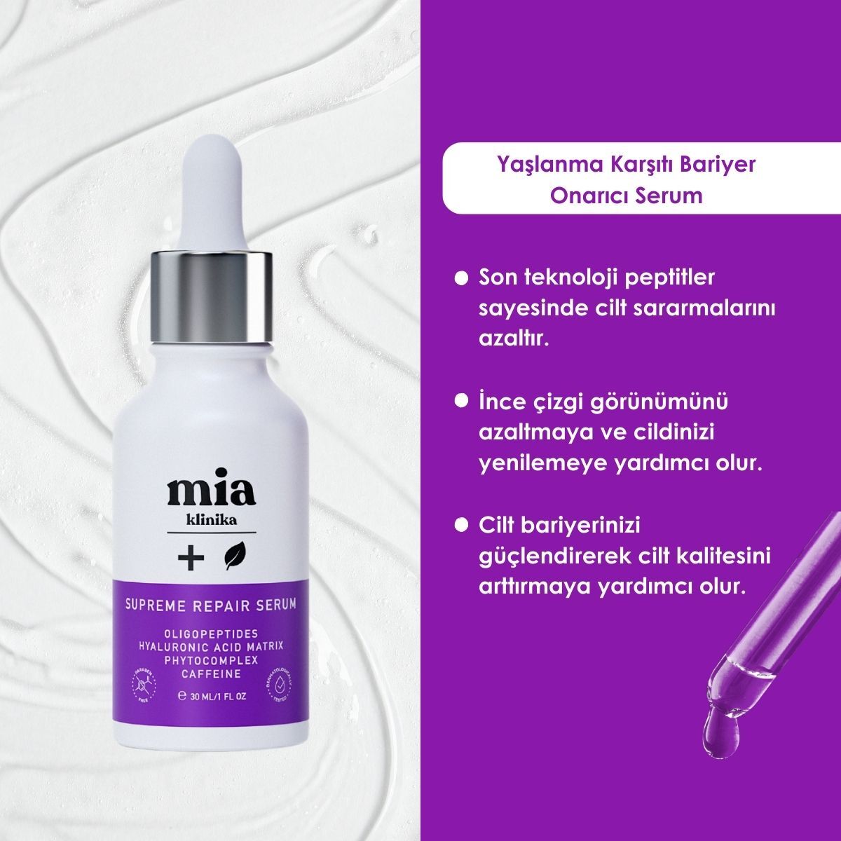  MIA KLINIKA MIA KLINIKA Mia Klinika Yaşlanma Karşıtı Bariyer Onarıcı Serum 30 ml  1 of 4 