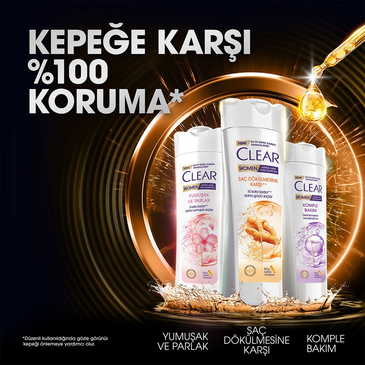  CLEAR CLEAR Clear Women Kepeğe Karşı Etkili Şampuan Saç Dökülmesine Karşı 350 ml  1 of 10 