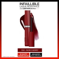 L'Oreal Paris Infaillible Laque Resistance Likit Parlak Ruj 550 Noir Cherry