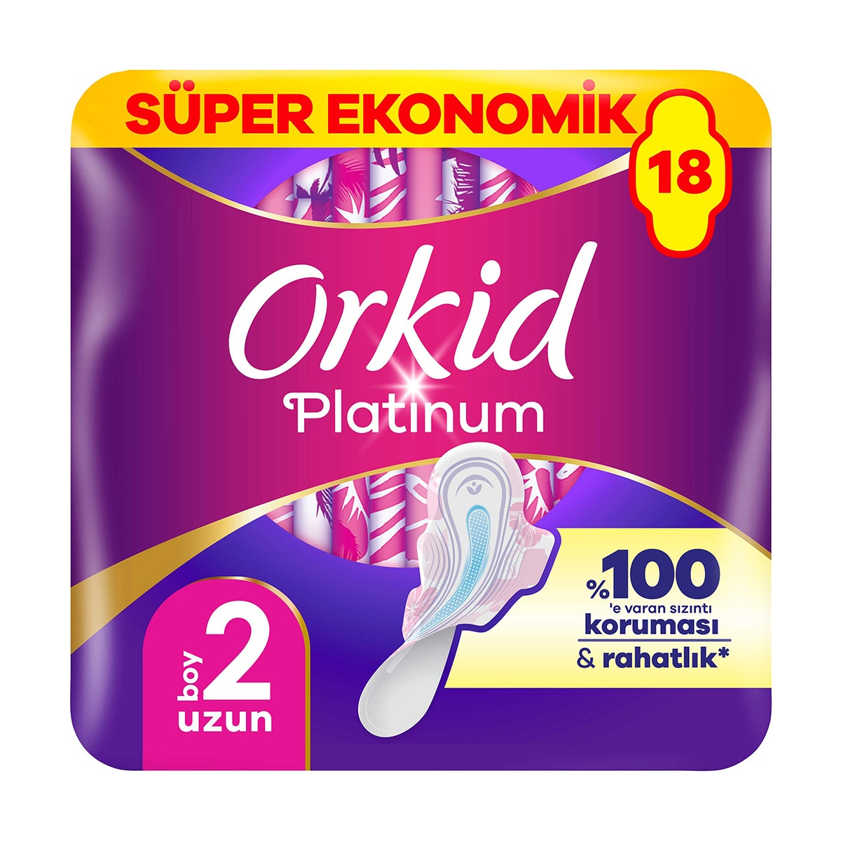 ORKID ORKID Orkid Platinum Dörtlü Hijyenik Ped Uzun 18'li 1 of 9