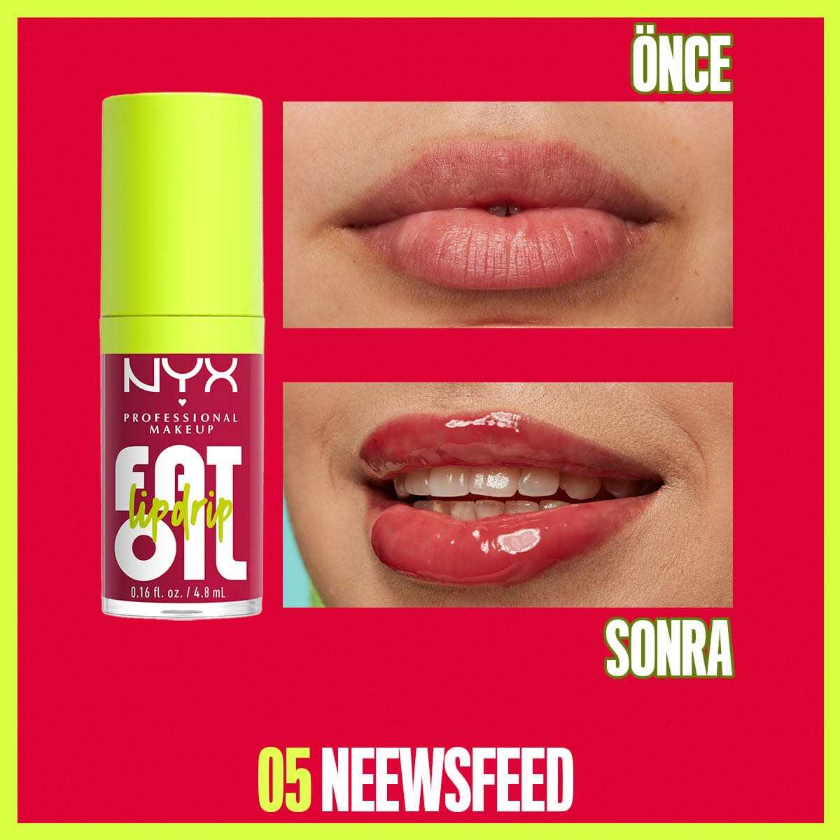  NYX NYX Nyx Professional Makeup Fat Oil Lip Drip Parlatıcı Dudak Yağı Newsfeed  1 of 8 