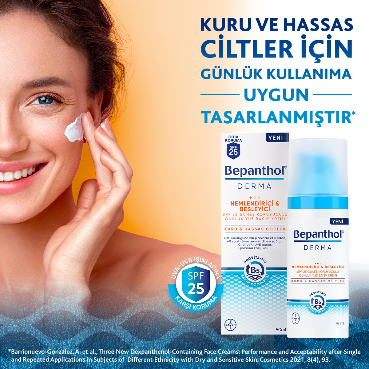  BEPANTHOL BEPANTHOL Bepanthol Derma Yüz Bakım Kremi Nemlendirici ve Besleyici Spf 25 50 ml  1 of 9 