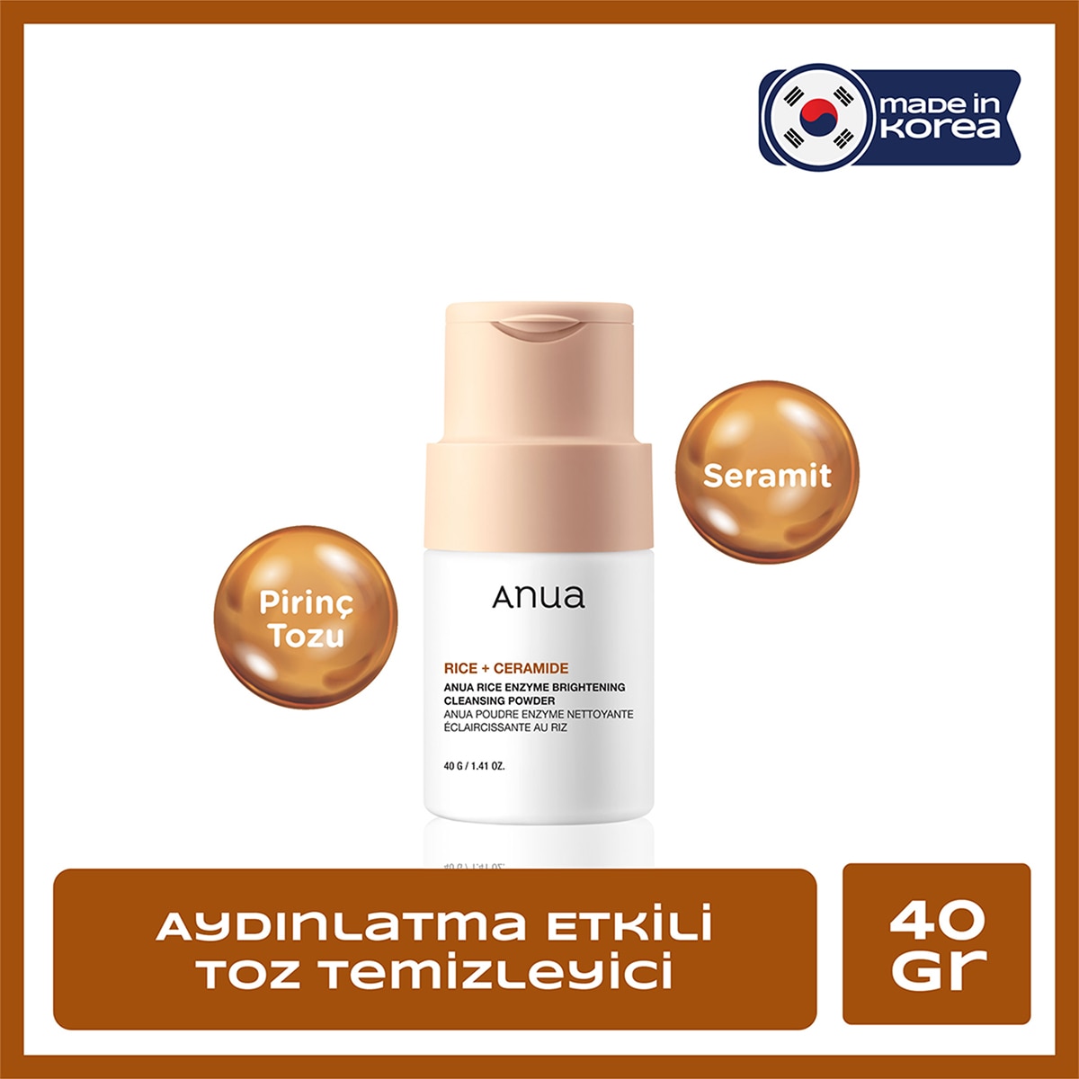 ANUA ANUA Anua Rice Enzyme Brightening Toz Temizleyici 40 g 1 of 12