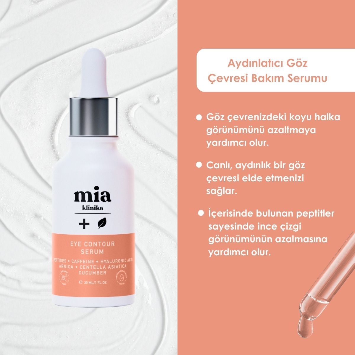  MIA KLINIKA MIA KLINIKA Mia Klinika Canlandırıcı Göz Altı Serumu 30 ml  1 of 4 