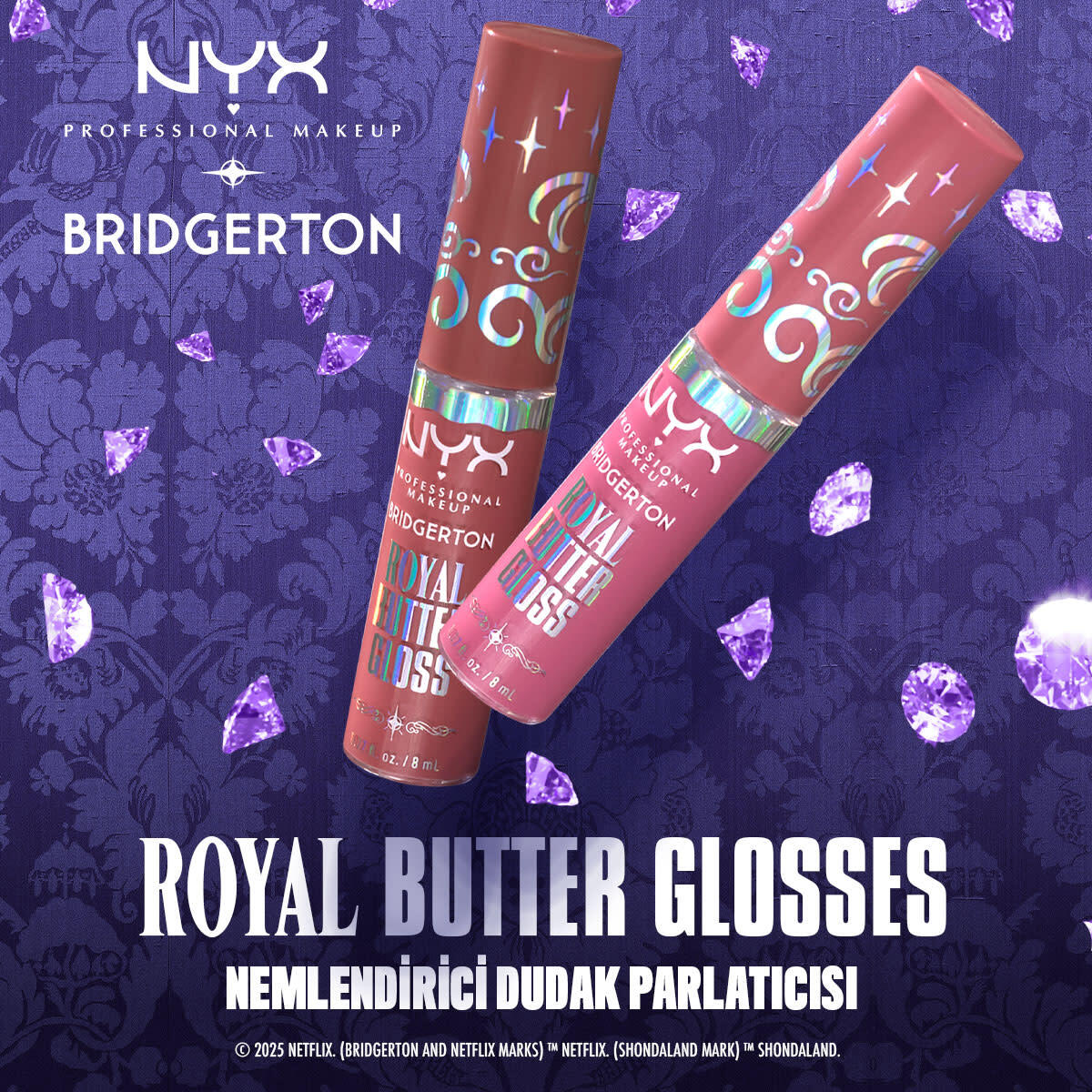  NYX NYX Nyx Professional Makeup Bridgerton Royal Dudak Parlatıcısı Praline  1 of 8 