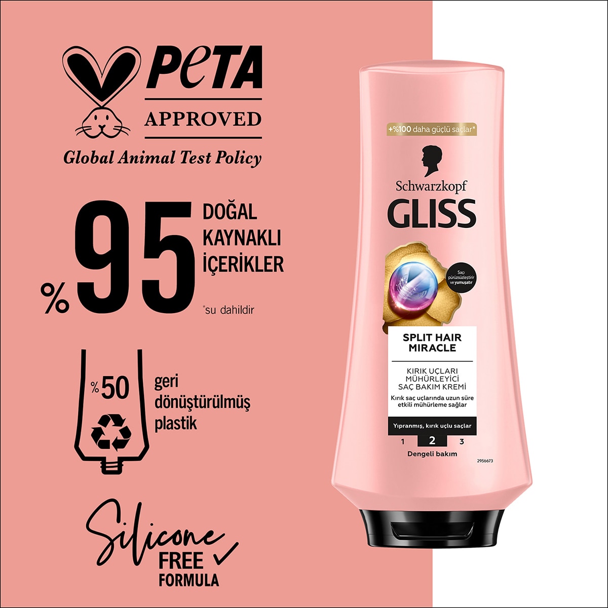  GLISS GLISS Gliss Split Hair Miracle Kırık Uçları Mühürleyen Saç Bakım Kremi İyonik Kompleks ve Üzüm Çekirdeği Yağı ile 360 ml  1 of 7 
