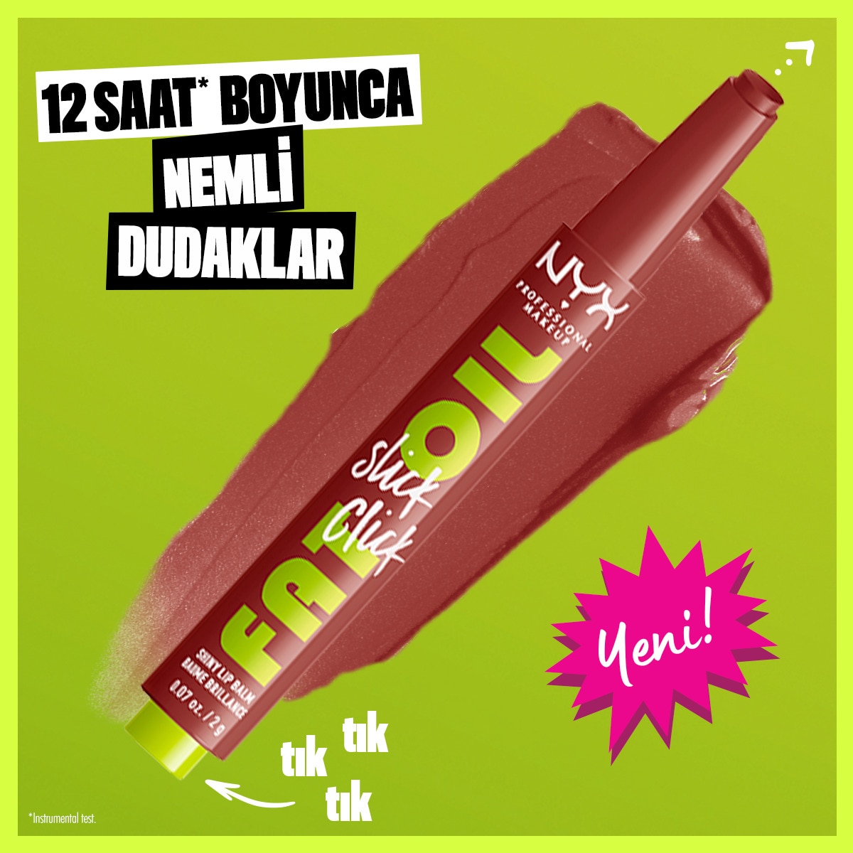  NYX NYX Nyx Professional Makeup Fat Oil Slick Click Parlatıcı Dudak Balmı 04 Going Viral  1 of 8 