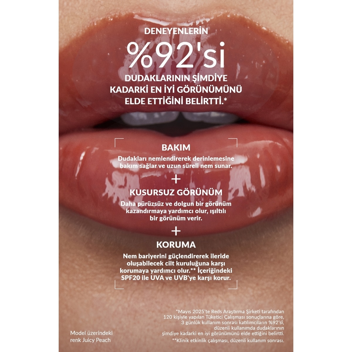  AVON AVON Avon Make Up + Care Peptit İçeren Serum Gloss Dudak Parlatıcısı Juicy Peach  1 of 7 