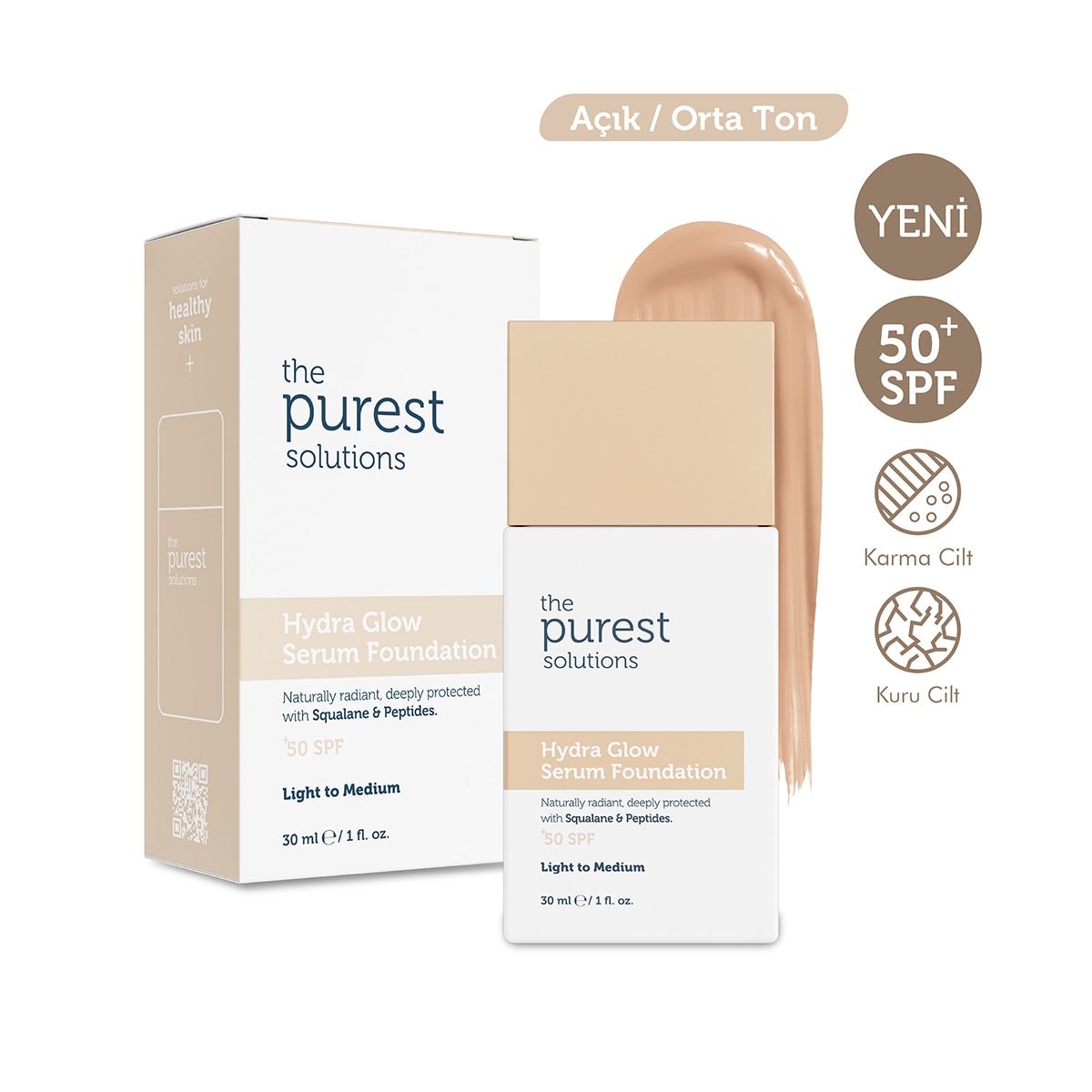  THE PUREST SOLUTIONS EXC. THE PUREST SOLUTIONS EXC. The Purest Solutions Hydra Serum Fondöten Light 30 ml  1 of 9 