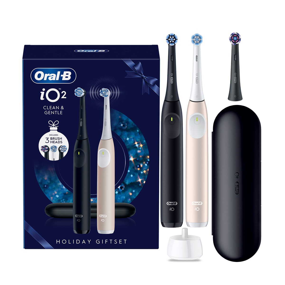  ORAL-B ORAL-B Oral-B İO2 2'li Şarjlı Diş Fırçası + 3 Yedek Başlık Hediye Set  1 of 8 