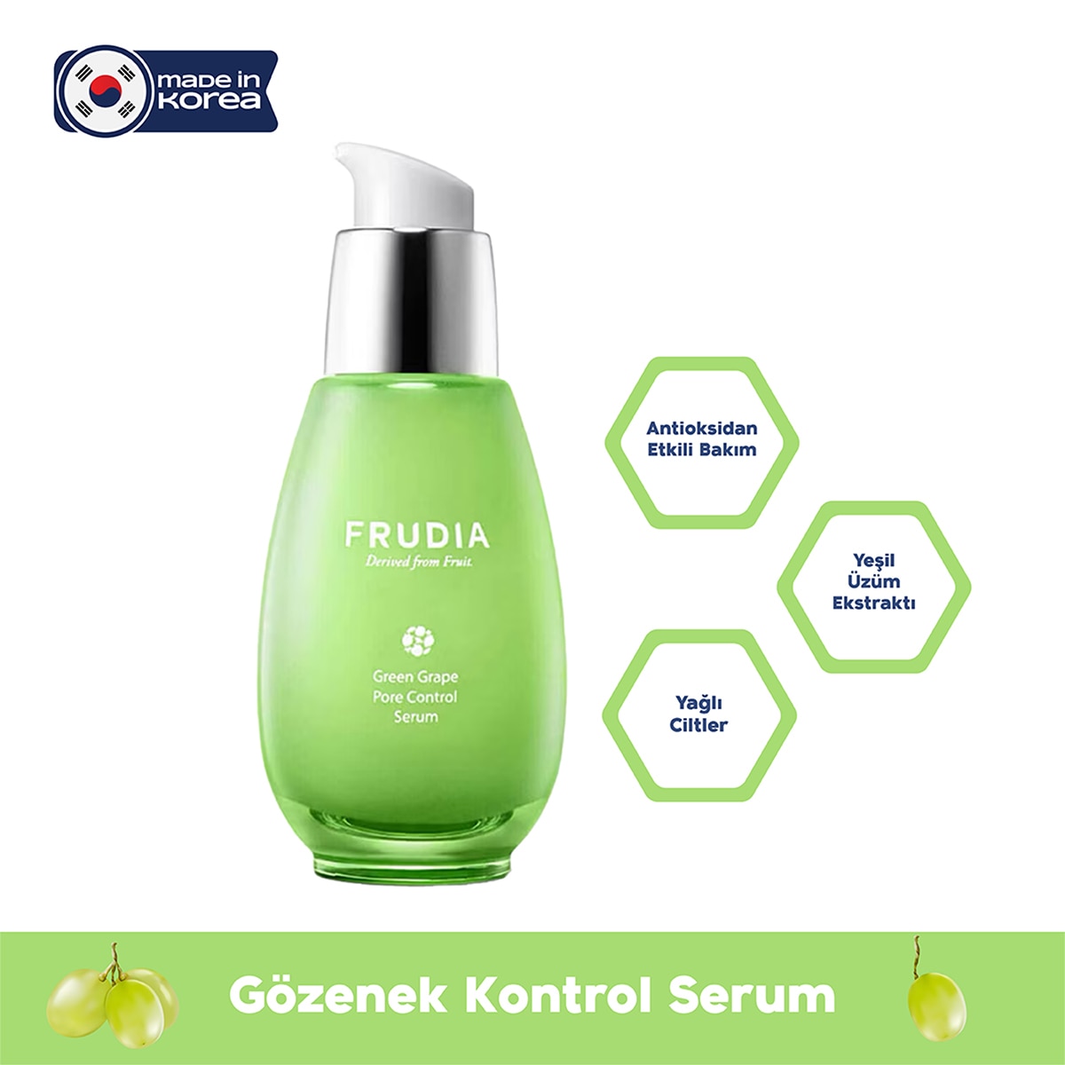  FRUDIA FRUDIA Frudia Green Grape Gözenek Kontrol Serum 50 g  Frudia Green Grape Gözenek Kontrol Serum 50 g