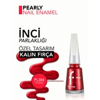  FLORMAR FLORMAR Flormar Pearly Parlak Bitişli Yarı Transparan Sedefli Oje No: 384 Le Rouge  1 of 4 