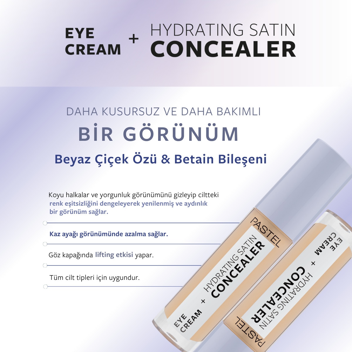 PASTEL PASTEL Pastel Make Up To Skin Care Hydrating Göz Altı Kapatıcısı ve Göz Kremi 66 Deep Medium  1 of 10 