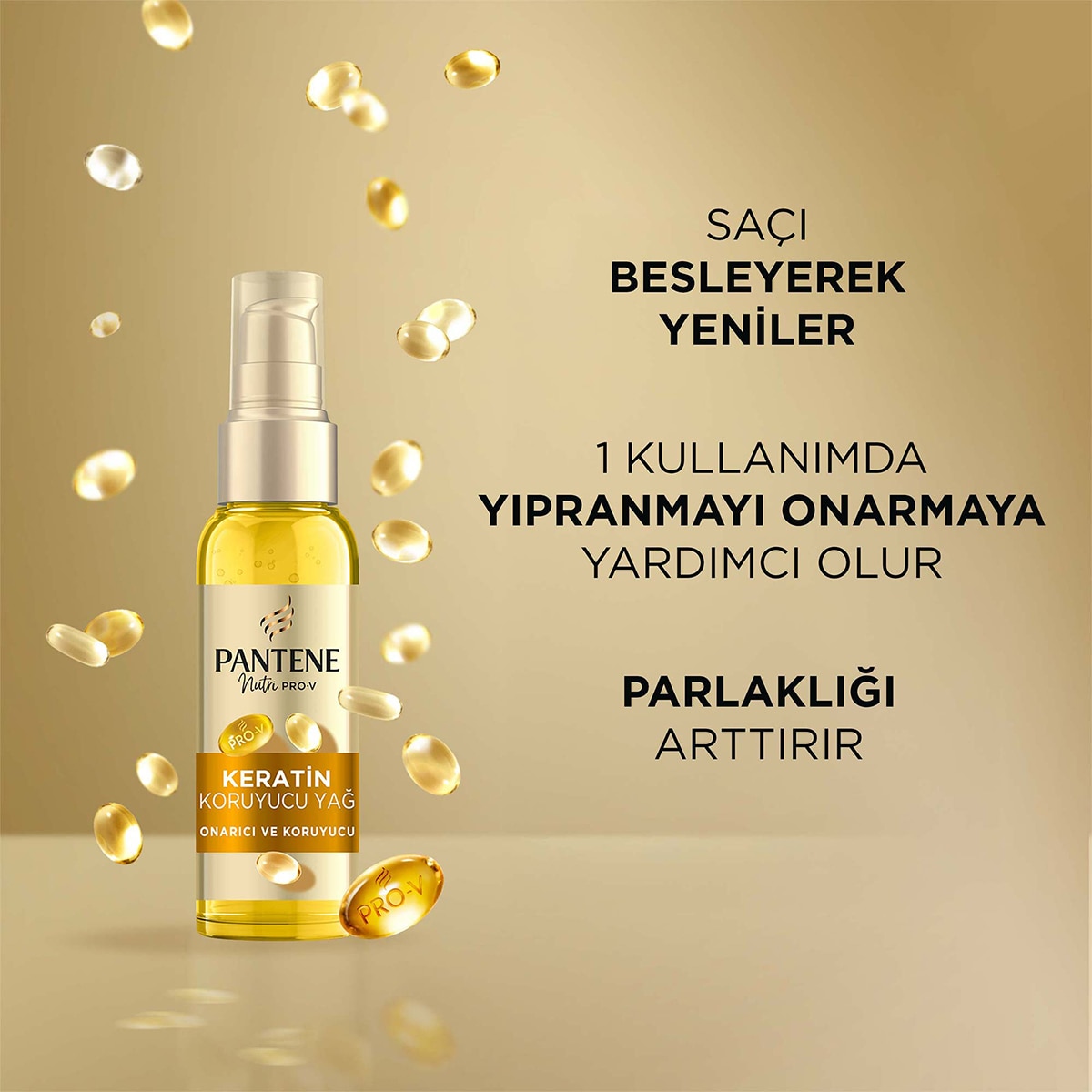 PANTENE PANTENE Pantene Keratin Özlü Onarıcı E Vitaminli Saç Bakım Yağı 100 ml 1 of 10