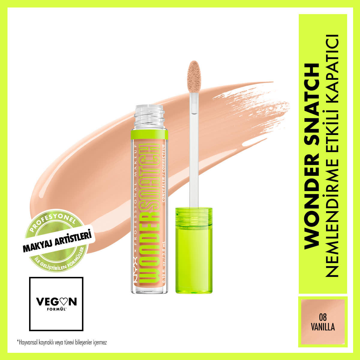 NYX NYX Nyx Professional Makeup Wonder Snatch Nemlendirme Etkili Kapatıcı 08 Vanilla 1 of 9