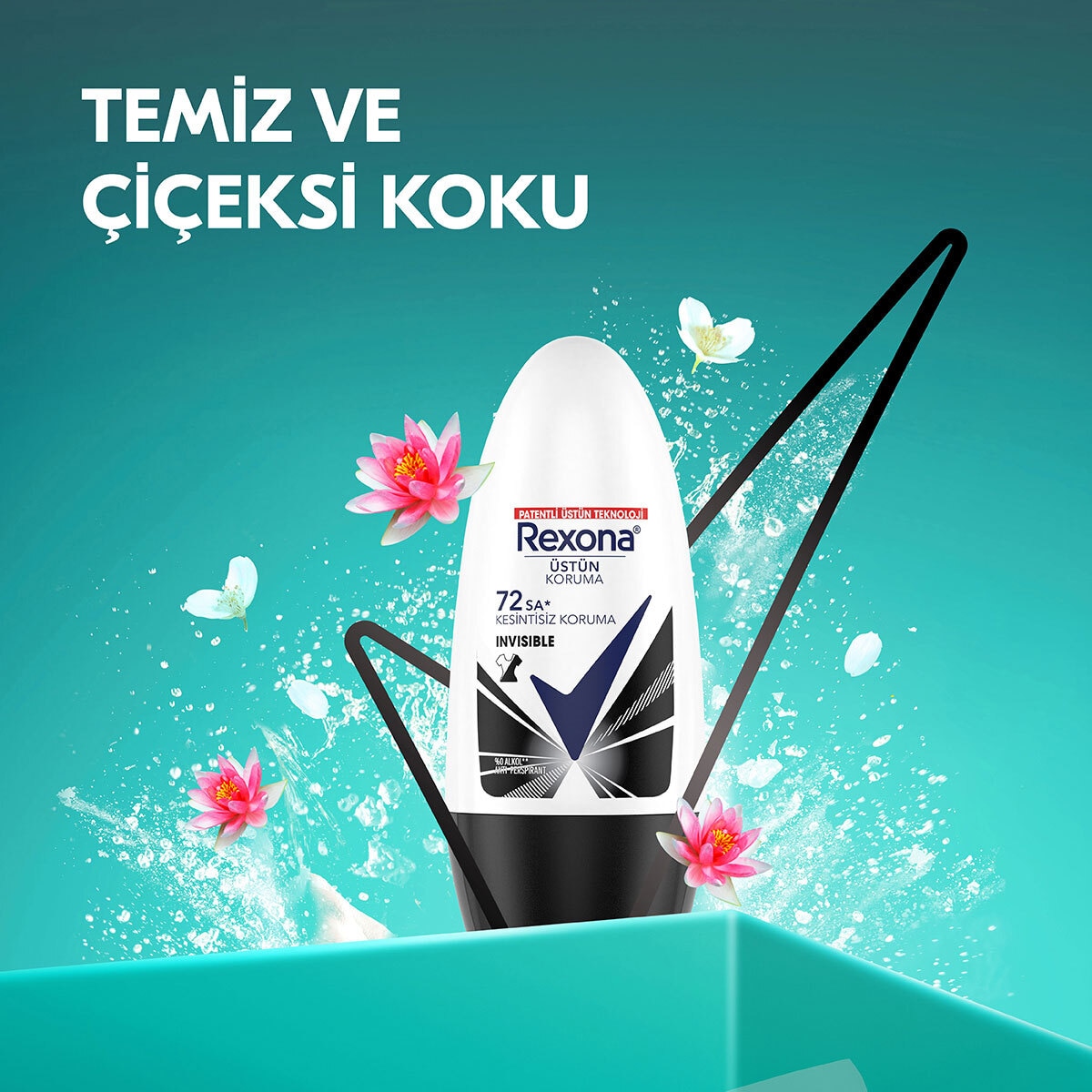  REXONA REXONA Rexona Üstün Koruma Kadın Roll On Deodorant Invisible 72 Saat Kesintisiz Koruma 50 ml  1 of 8 