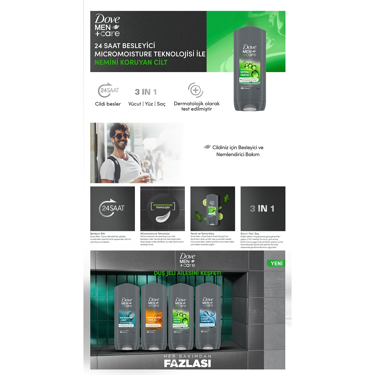 DOVE MEN DOVE MEN Dove Men +Care Extra Fresh Duş Jeli 400 ml 1 of 11