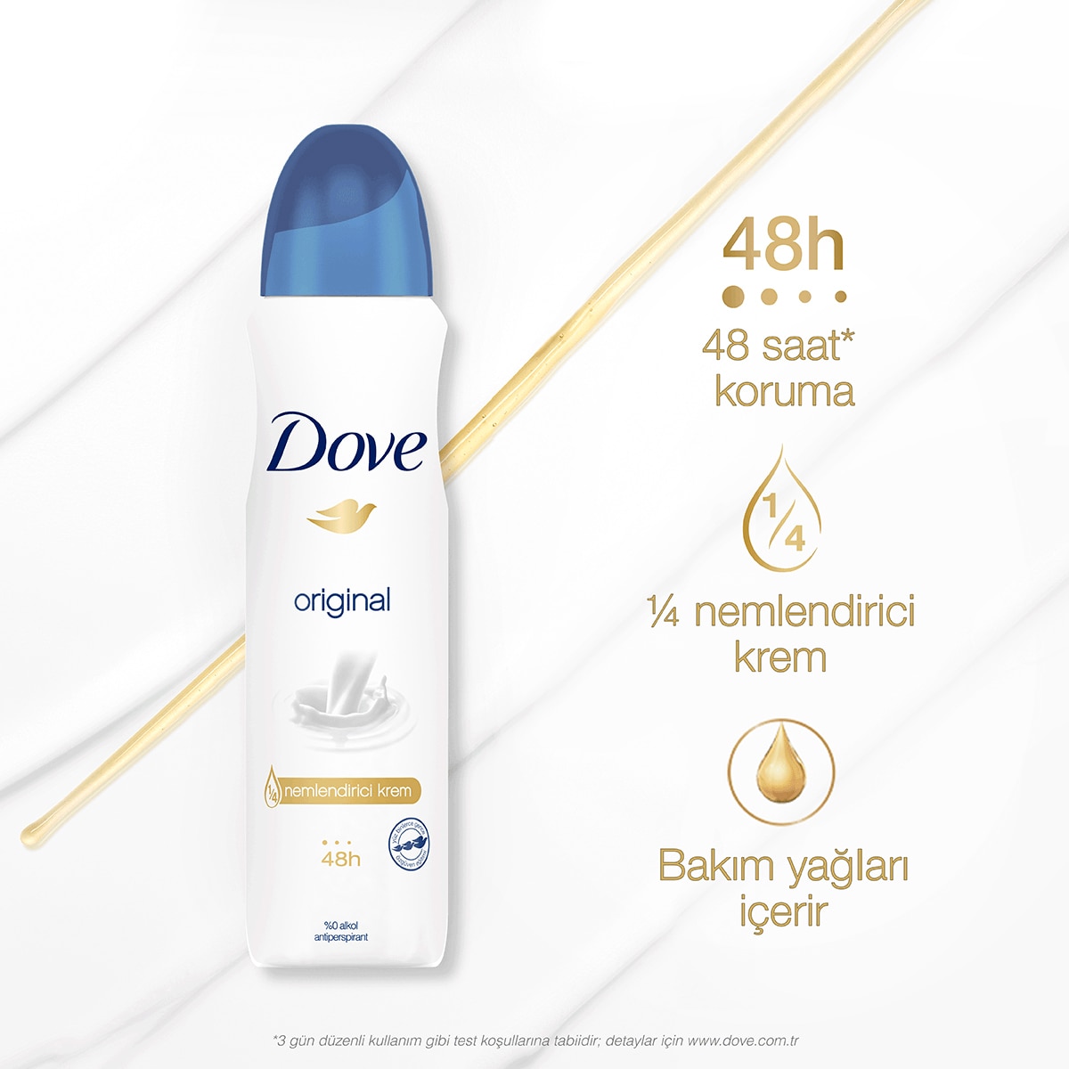  DOVE DOVE Dove Kadın Sprey Deodorant 1/4 Nemlendirici Krem Original 150 ml  1 of 7 