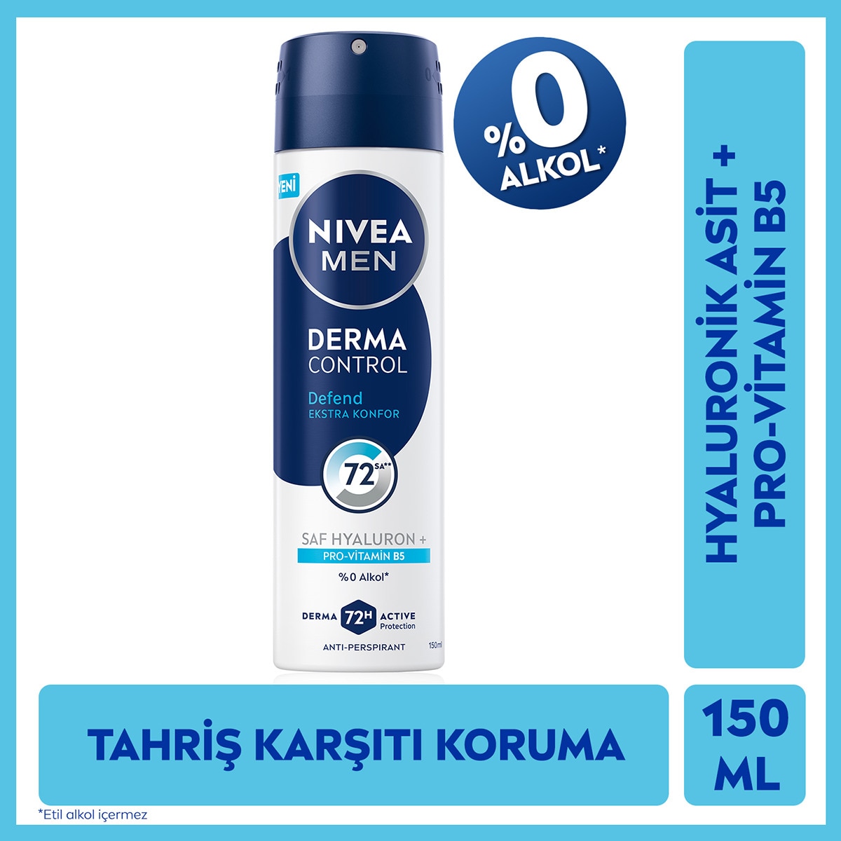  NIVEA NIVEA DEO Nivea Derma Control Defend Hyaluron, Pro Vitamin B5, 72 Saat Anti-perspirant Sprey Deodorant 150 ml  1 of 1 Nivea Derma Control Defend Hyaluron, Pro Vitamin B5, 72 Saat Anti-perspirant Sprey Deodorant 150 ml
