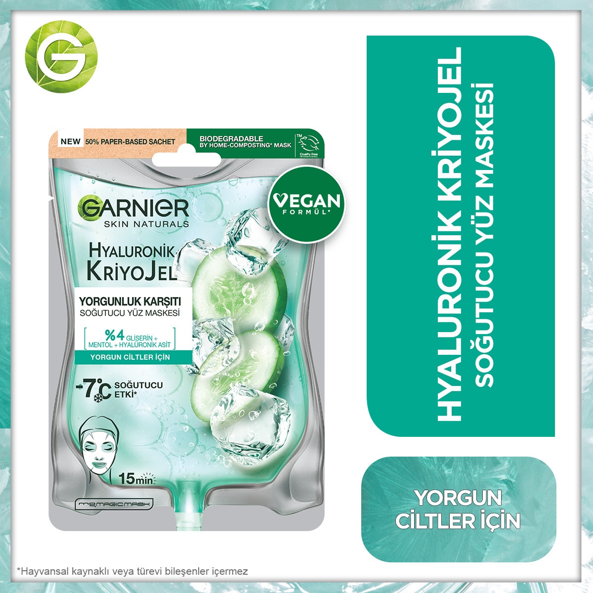  GARNIER GARNIER Garnier Hyalüronik Kriyojel Yüz Maskesi 50 g 