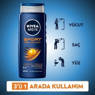 Nivea Sport 2'si 1 Arada Erkek Duş Jeli 500 ml