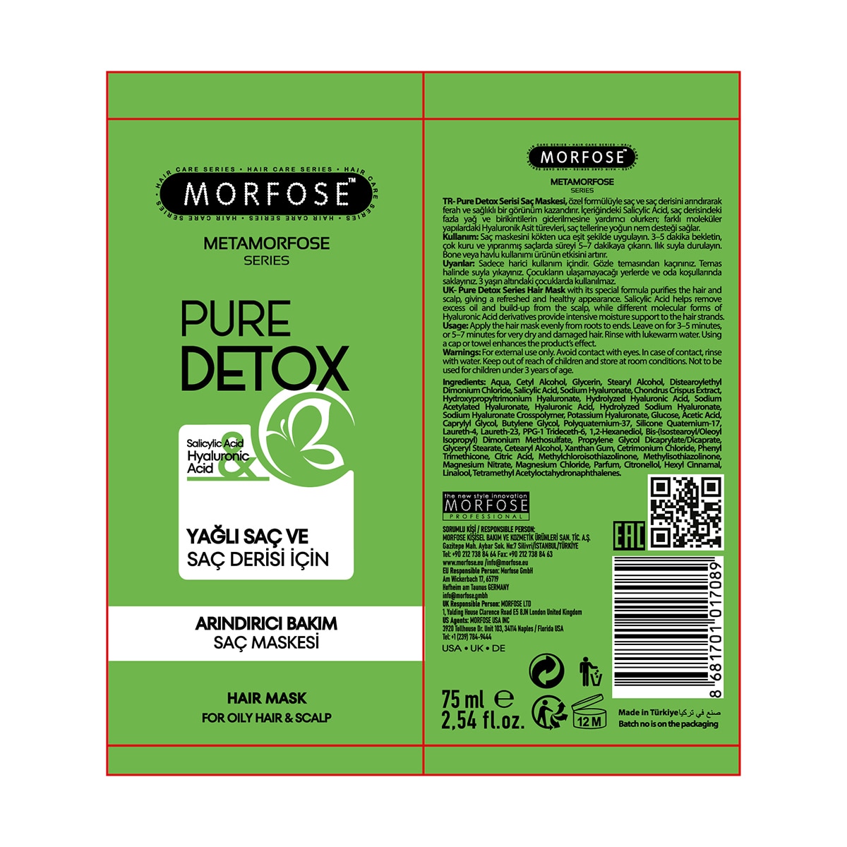 MORFOSE MORFOSE Morfose Metamorfose Arındırıcı Saç Maskesi 75 ml 1 of 7