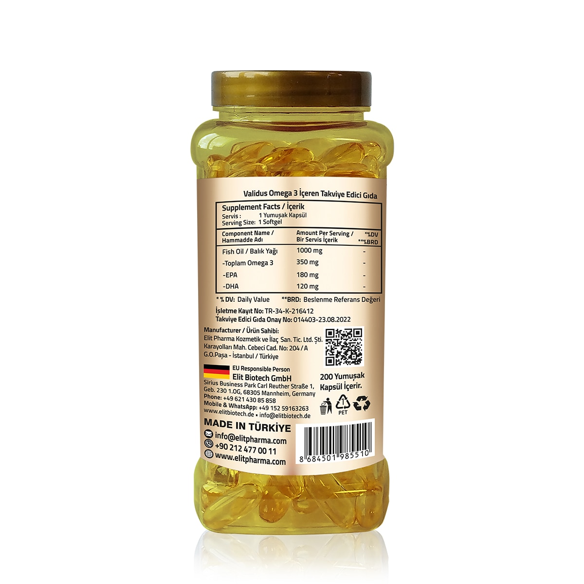  undefined VALIDUS Validus Daily Omega 3 Kapsül 200 Adet  1 of 2 