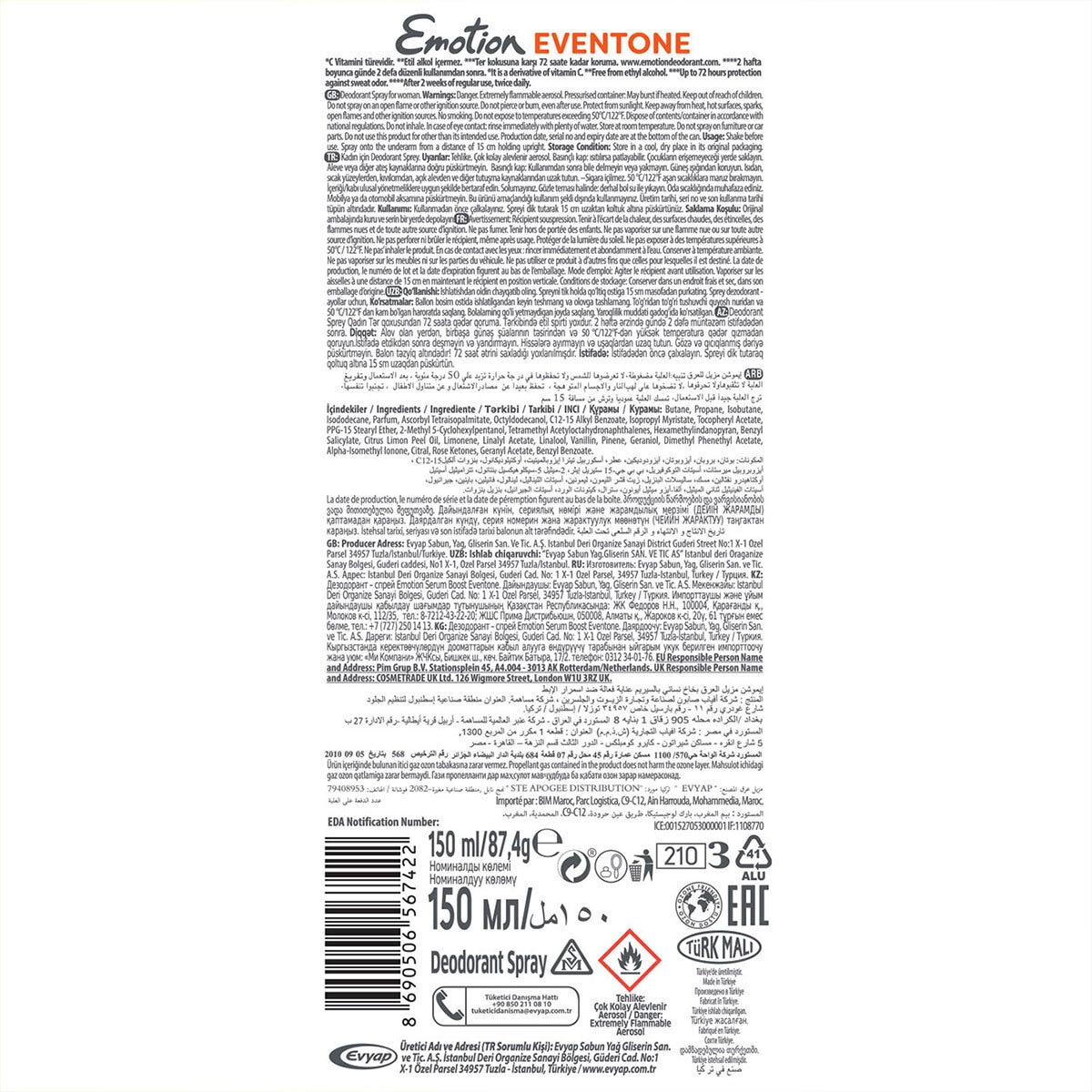  EMOTION EMOTION Emotion Serum Boost Cilt Tonu Eşitleyici Deodorant 150 ml  1 of 8 