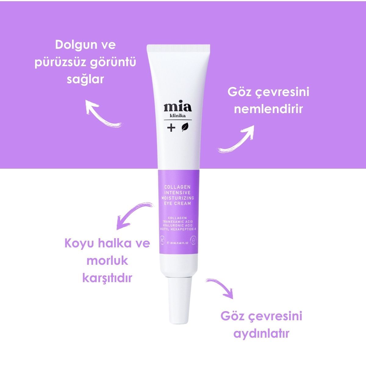  MIA KLINIKA MIA KLINIKA Mia Klinika Kolajen Peptid Göz Kremi 20 ml  1 of 4 