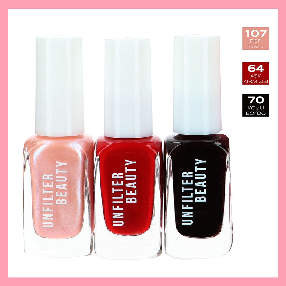 UNFILTER UNFILTER BEAUTY Unfilter Beauty Yılbaşı Oje Seti No: 02 70&64&107 3'lü 1 of 4