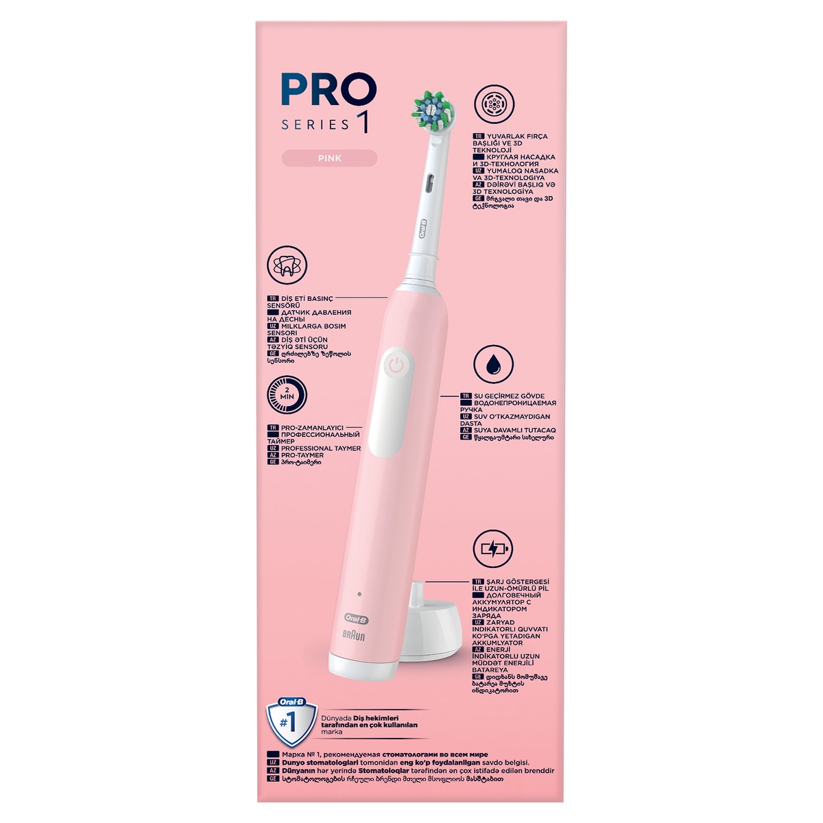 ORAL-B ORAL-B Oral-B Pro 1 Şarjlı Diş Fırçası Pembe 1 of 9