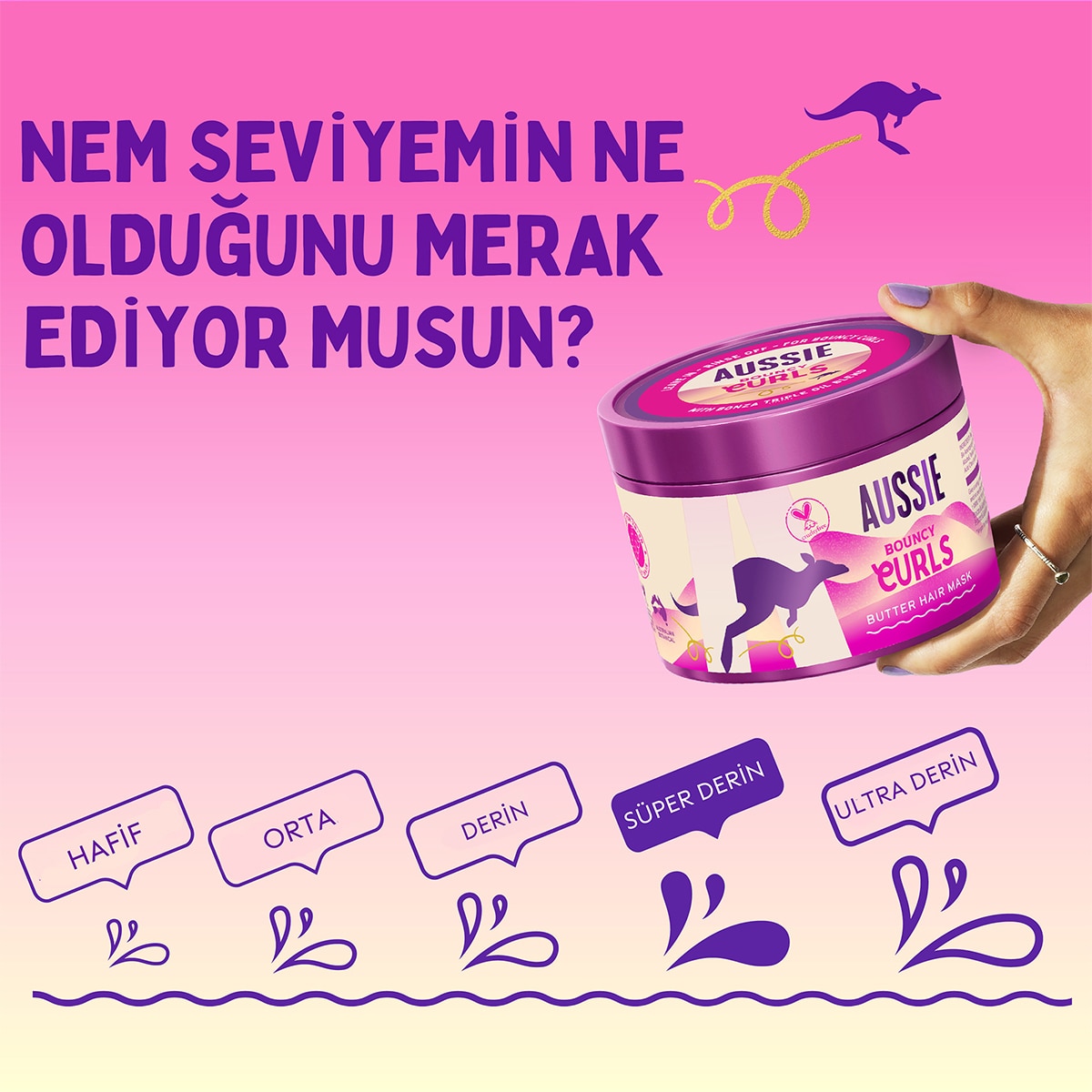 AUSSIE AUSSIE Aussie Bouncy Curls Açan Nemlendirici Saç Maskesi 500 ml 1 of 9