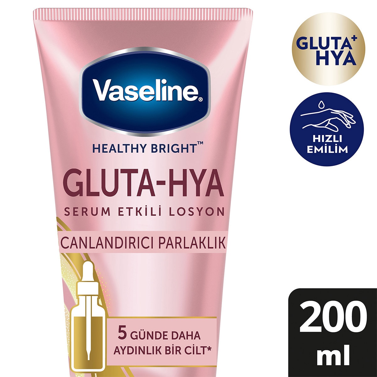 VASELINE VASELINE Vaseline Gluta Hya Serum Etkili UV Losyon Leke Karşıtı ve Aydınlarıcı 200 ml 1 of 1 Vaseline Gluta Hya Serum Etkili UV Losyon Leke Karşıtı ve Aydınlarıcı 200 ml