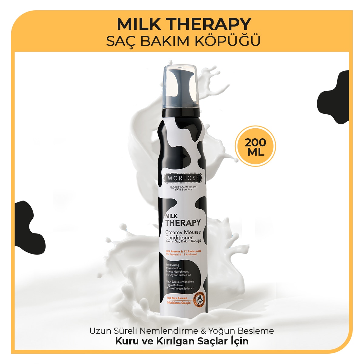  MORFOSE MORFOSE Morfose Milk Therapy Kremsi Saç Köpüğü 200 ml  Morfose Milk Therapy Kremsi Saç Köpüğü 200 ml