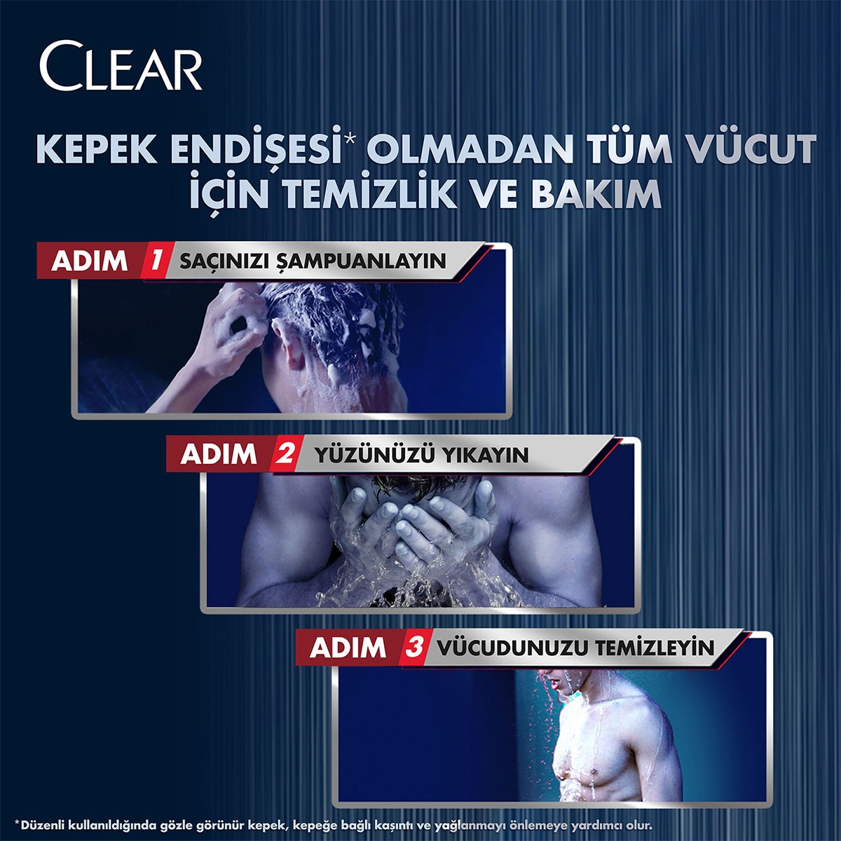  CLEAR CLEAR Clear Men 3in1 Şampuan & Duş Jeli Yağlanma Karşıtı Lime Özü 350 ml  1 of 7 