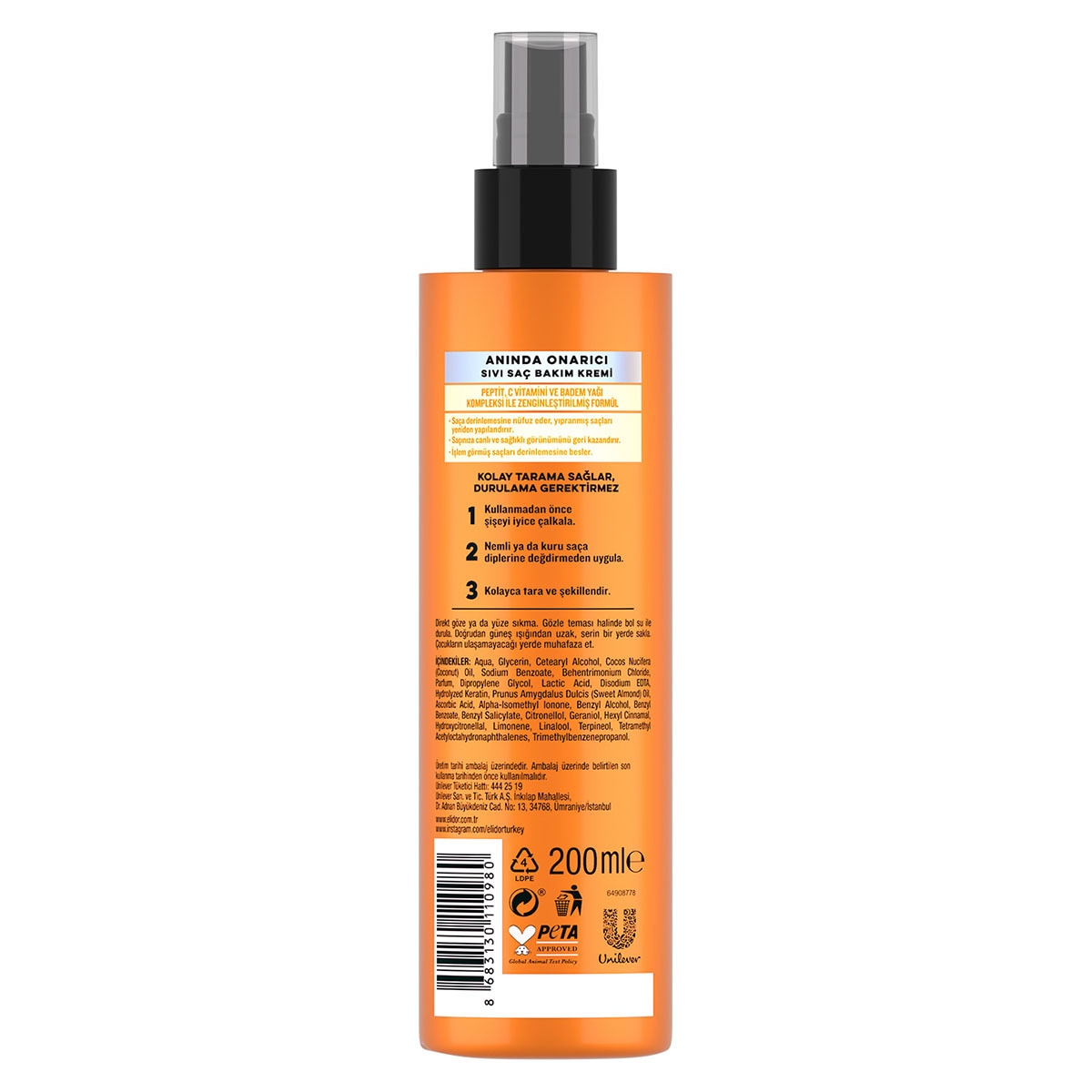 ELİDOR ELİDOR Elidor Superblend Sıvı Saç Bakım Kremi Anında Onarıcı C Vitamini Keratin Seramid 200 ml 1 of 7