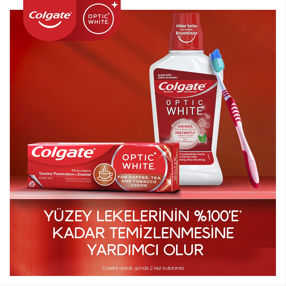  COLGATE COLGATE Colgate Optic White Diş Macun Çay&Kahve&Tütün 75 ml  1 of 10 