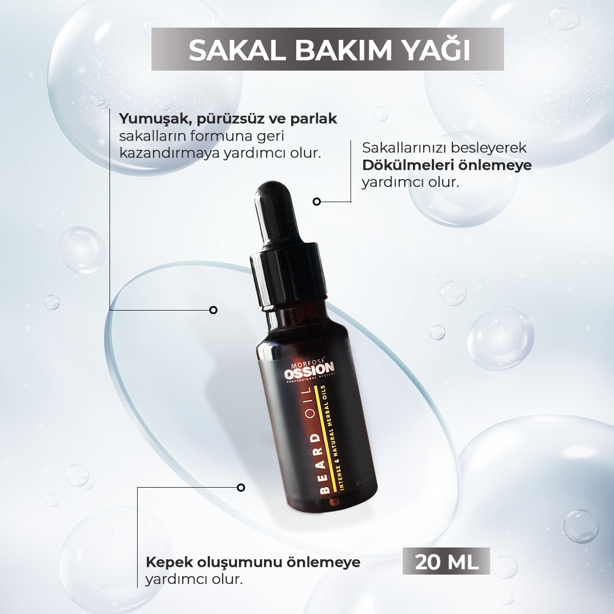  MORFOSE EXC. MORFOSE Morfose Ossion Premium Barber Line Sakal Yağı 20 ml  1 of 3 
