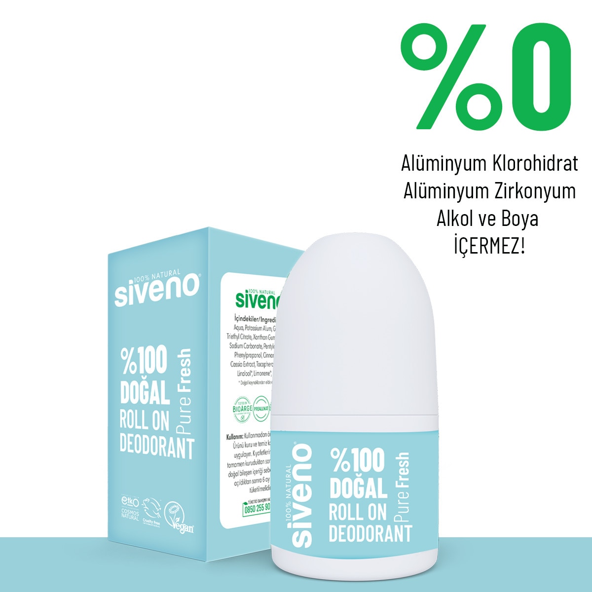  SIVENO SIVENO EXC. Siveno Doğal Roll On Pure Fresh 50 ml  1 of 7 