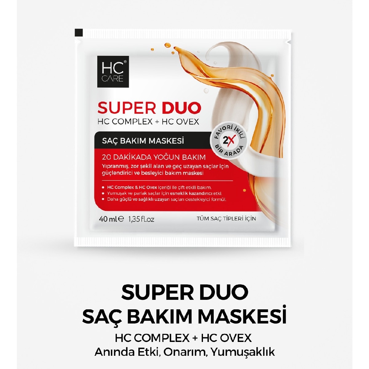  HC CARE HC CARE HC Care Saç Bakım Maskesi Duo 40 ml  1 of 1 HC Care Saç Bakım Maskesi Duo 40 ml