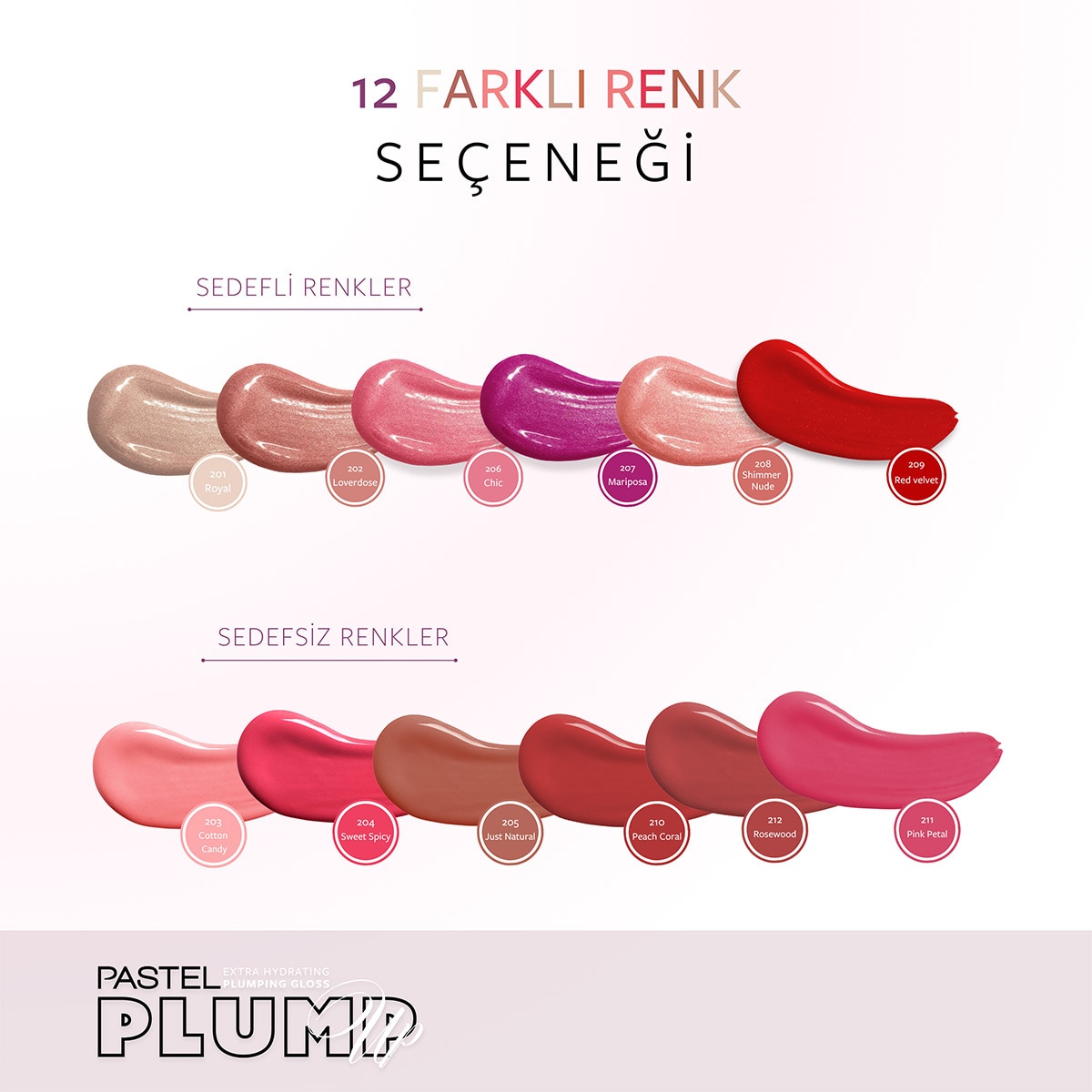  PASTEL PASTEL Pastel Plump Up Extra Hydrating Plumping Gloss Dolgunlaştıran Dudak Parlatıcısı 211  1 of 9 
