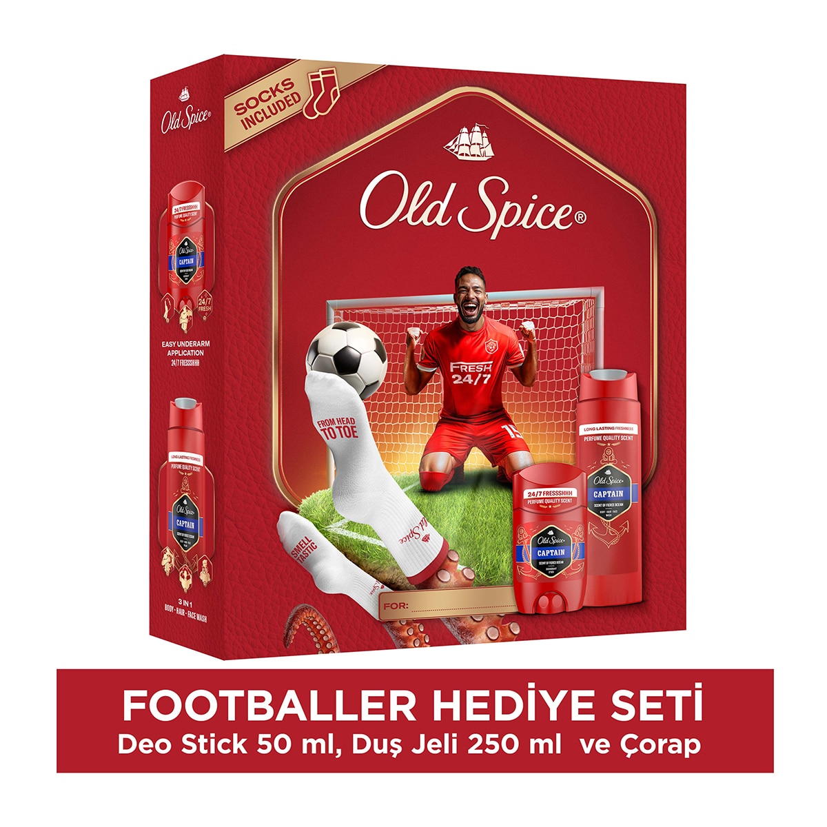 OLD SPICE EXC. OLD SPICE EXC. Old Spice Captain Stick + Duş Jeli 250 ml + Çorap Set 1 of 9
