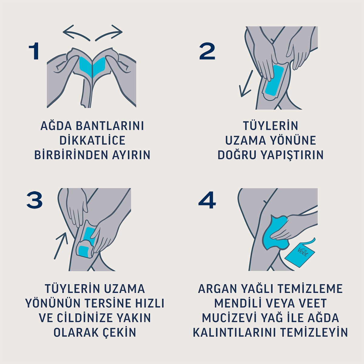 VEET VEET Veet Ağda Bandı 20'li Hassas Ciltler İçin 1 of 8