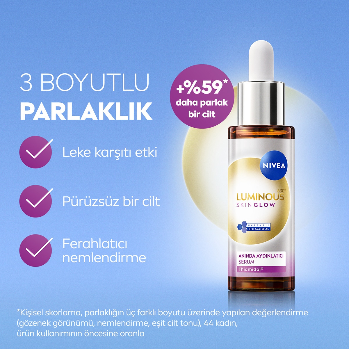 NIVEA VISAGE NIVEA VISAGE Nivea Luminous630 Skin Glow Anında Aydınlatıcı Serum 30 ml, Eşit Cilt Tonu 1 of 6