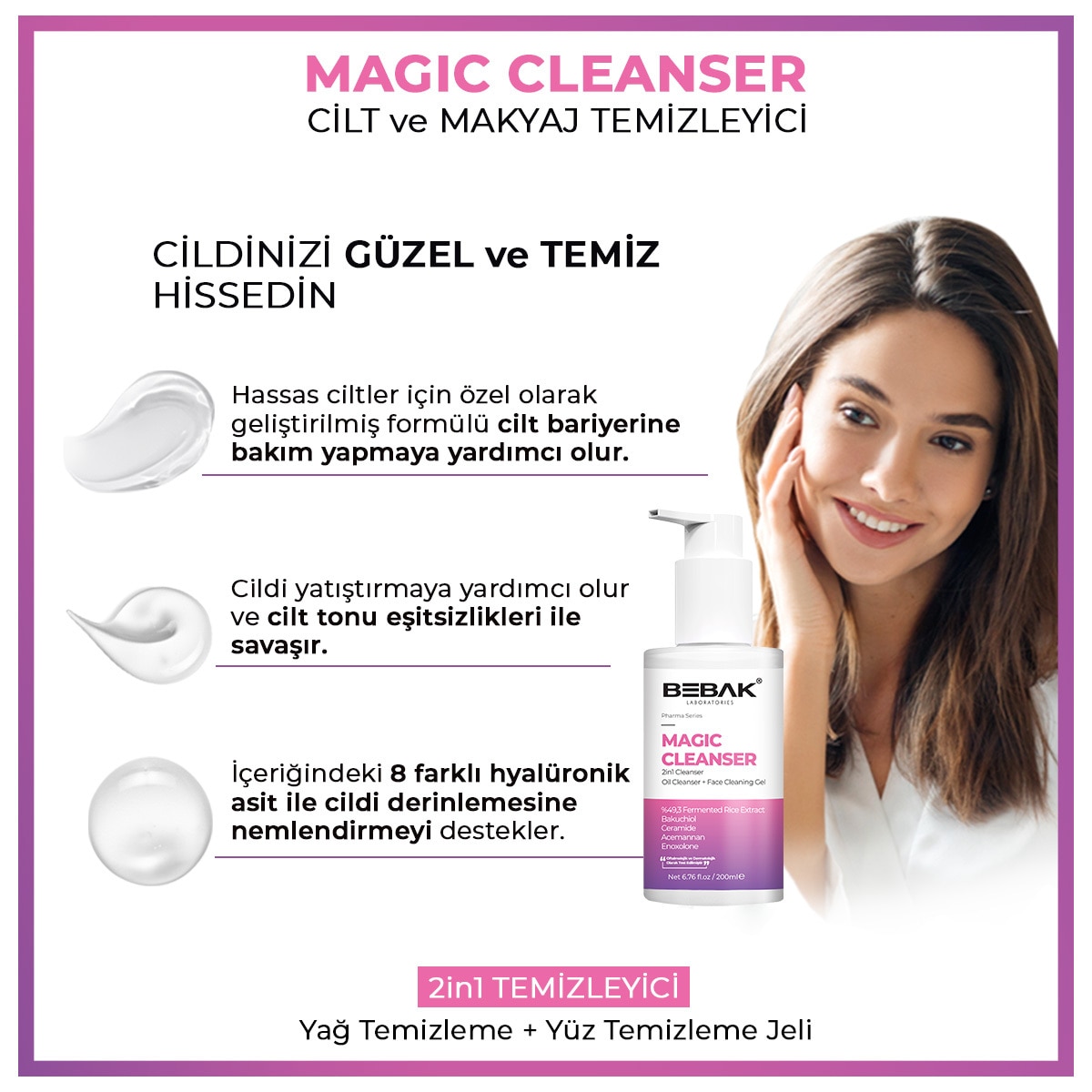  BEBAK BEBAK EXC. Bebak Pharma Magic Cleanser Yağ ve Yüz Temizleme Jeli 200 ml  1 of 3 