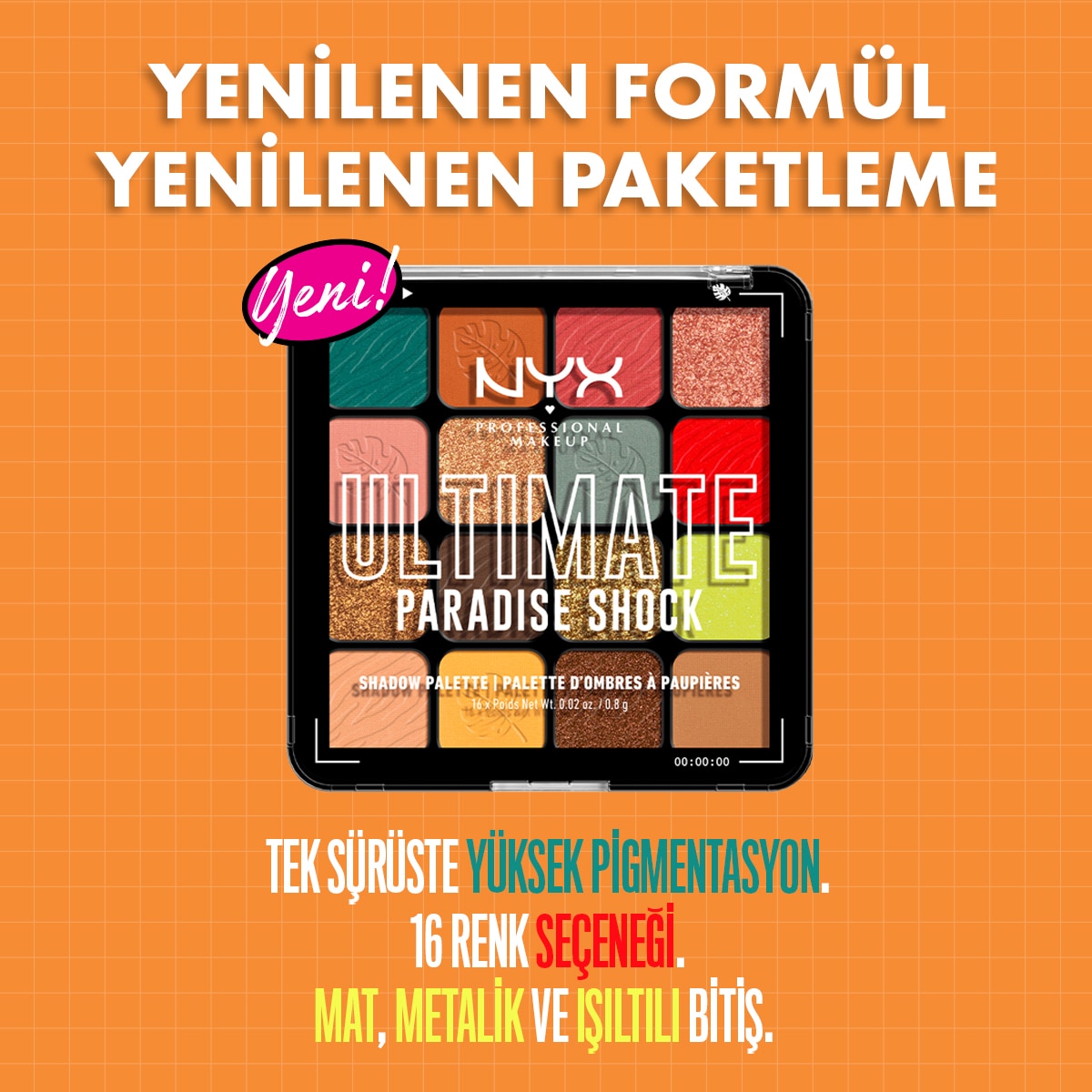  NYX NYX Nyx Professional Makeup Ultimate Shadow Palette Paradise Shock Göz Farı Paleti  1 of 7 